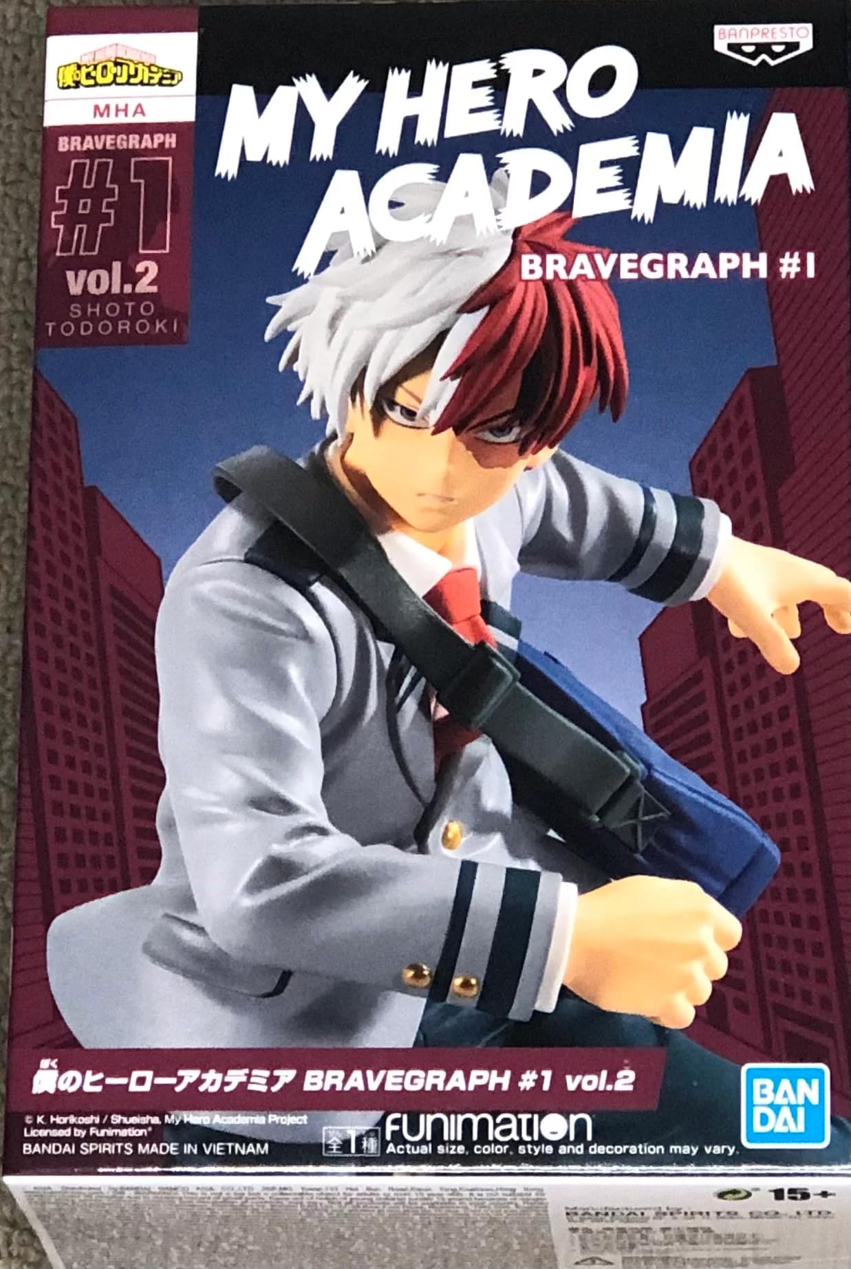 Figurine Banpresto Shoto Todoroki - My Hero Academia Bravegraph no.1, Vol.2, 14 cm, multicolore Figurine Banpresto Shoto Todoroki - My Hero Academia Bravegraph no.1, Vol.2, 14 cm, multicolore